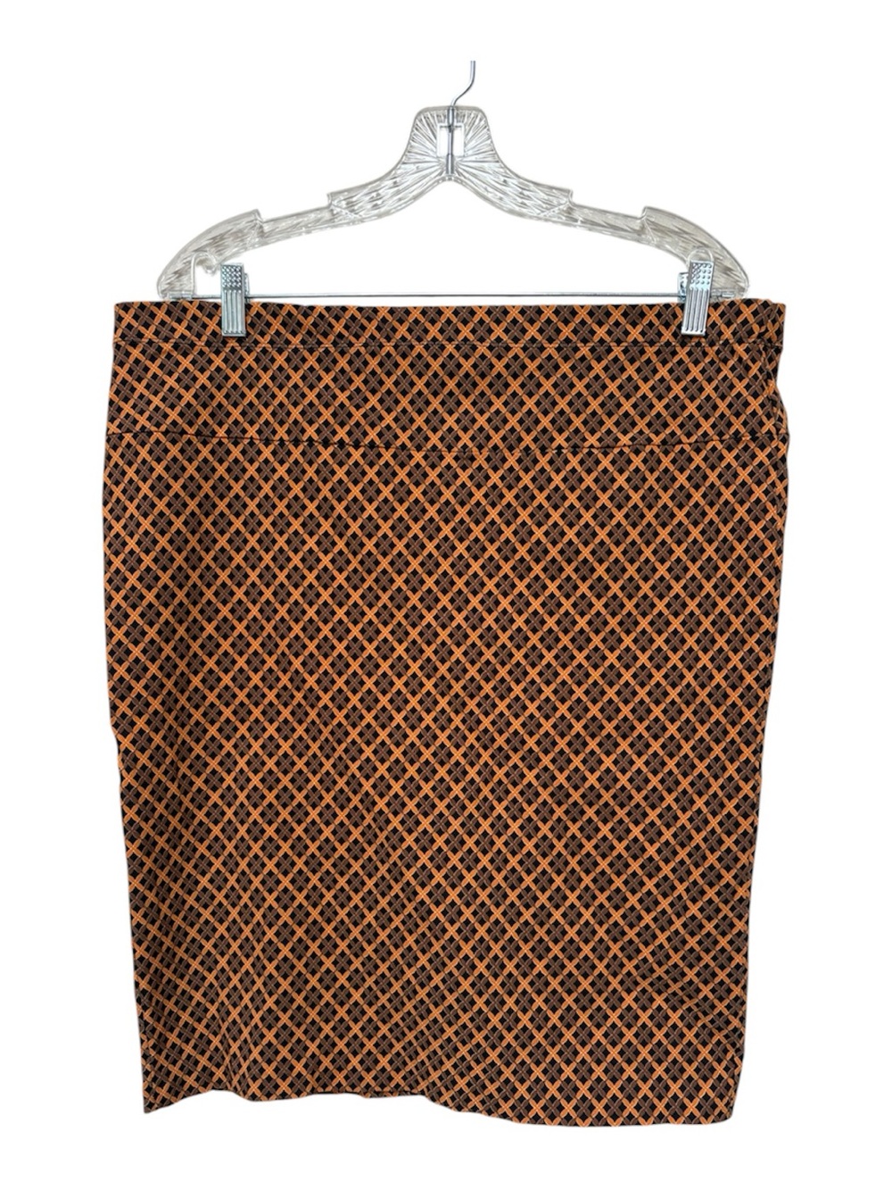 Ashley Blue 2X Geometric Stretch Pencil Skirt Fall Officecore Made USA
